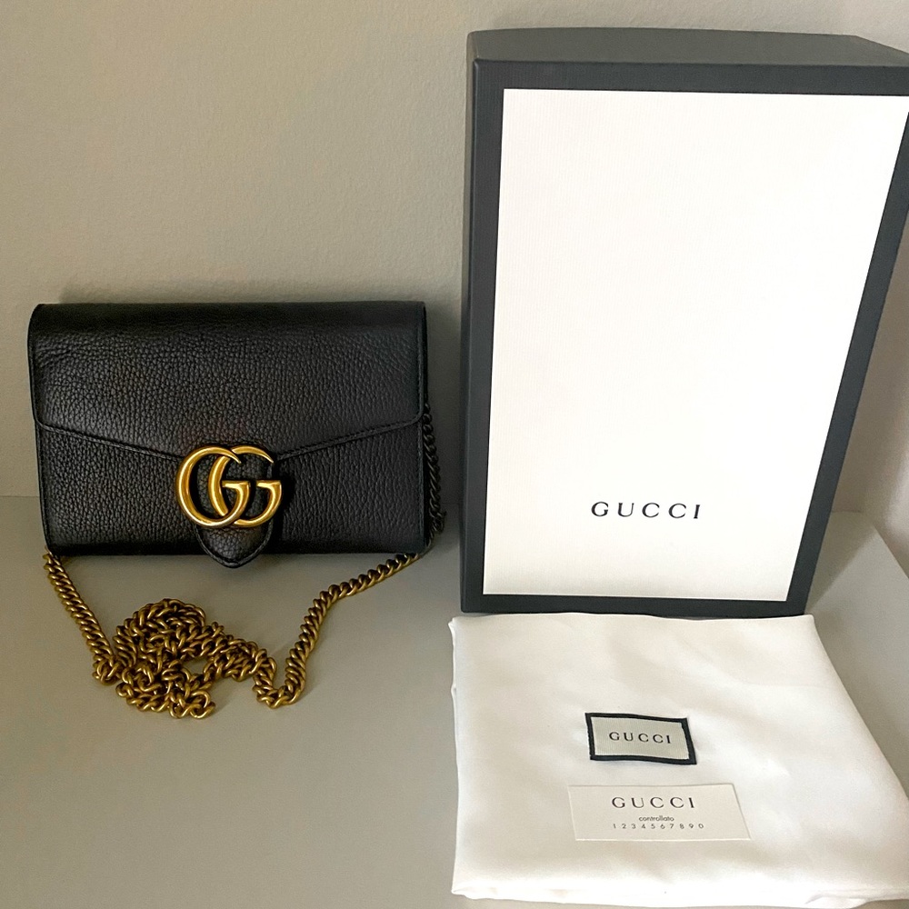 Authentic Rare Gucci Marmont Wallet on a Chain Crossbody